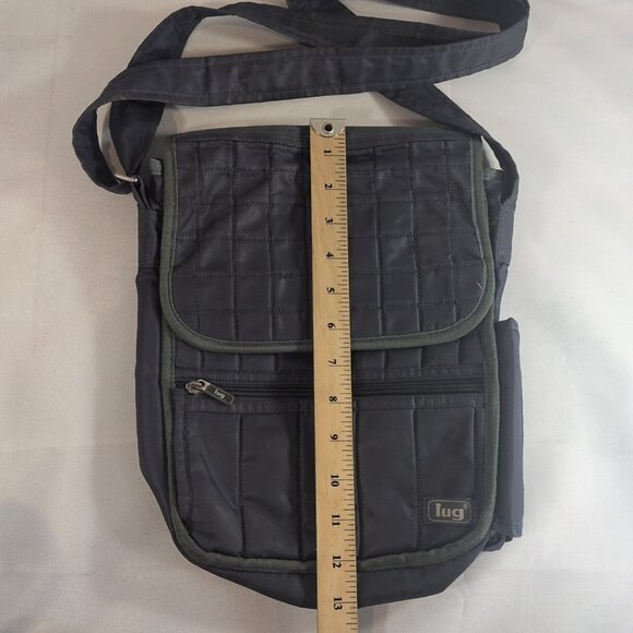 LUG Moped Quilted Crossbody Bag Purse Shoulder Navy Blue Grey Travel Messenger - Picture 9 of 14
